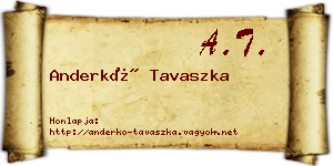Anderkó Tavaszka névjegykártya